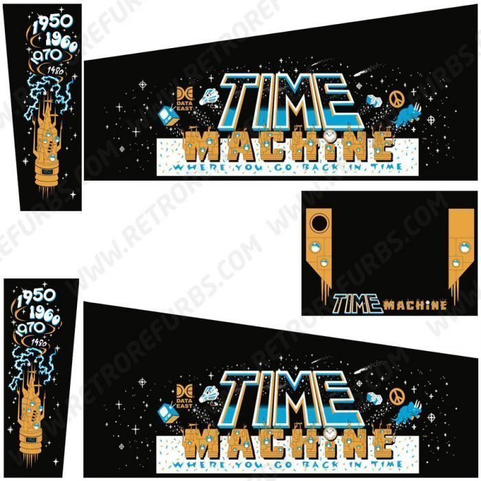 Time Machine Pinball Cabinet Decals Flipper Side Art Data East