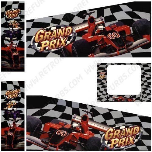 Grand Prix Pinball Cabinet Decals Flipper Side Art Stern