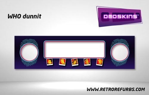 Who Dunnit Pinball DMDSkin Speaker Panel Overlay DMD Artwork Decal