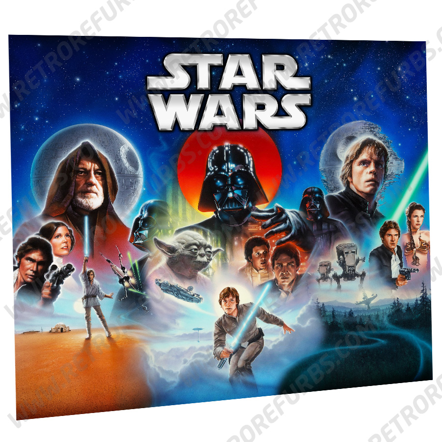 Data East Star Wars 2nd Alternate Pinball Translite Backglass Flipper Display by Retro Refurbs