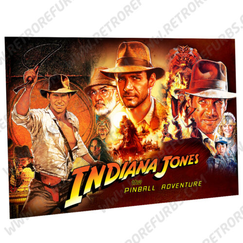 Indiana Jones The Pinball Adventure by Williams Movie Alternate Translite Pinball Flipper Backglass Display Sheet